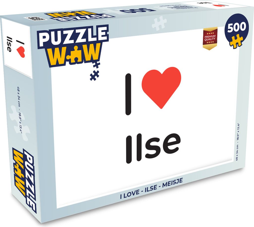 MuchoWow Puzzle 500 Teile Ich liebe - Ilse - Mädchen - 500 Teile - Kinder - Selberbauen - Puzzlespiele