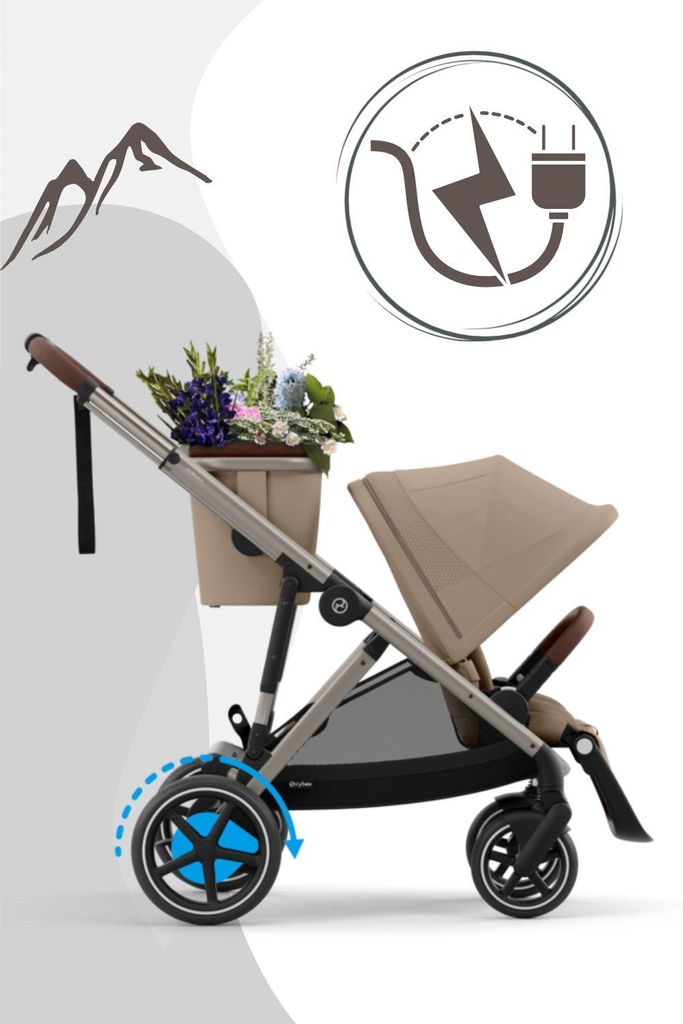 CYBEX e-Gazelle S, Zonnescherm, Klassieke kinderwagen, Productafbeelding 