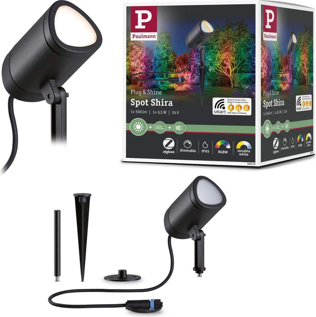 Offerta Paulmann Shira: Faretto LED Giardino RGBW Zigbee Smart 24V