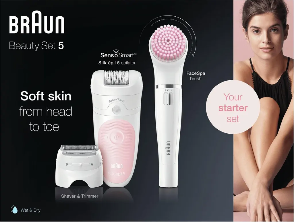 Epilatore Senza Fili Braun Silk-épil 5 875 | Kit Bellezza Completo Donna