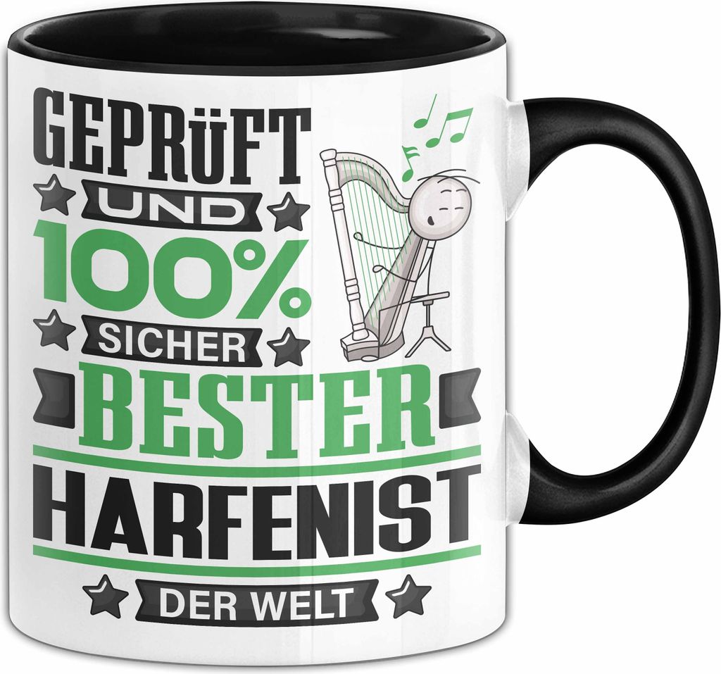 Harfenist Geschenk Lustiger Spruch für Harfenist Geschenkidee Bester Harfenist Der Welt (Schwarz)