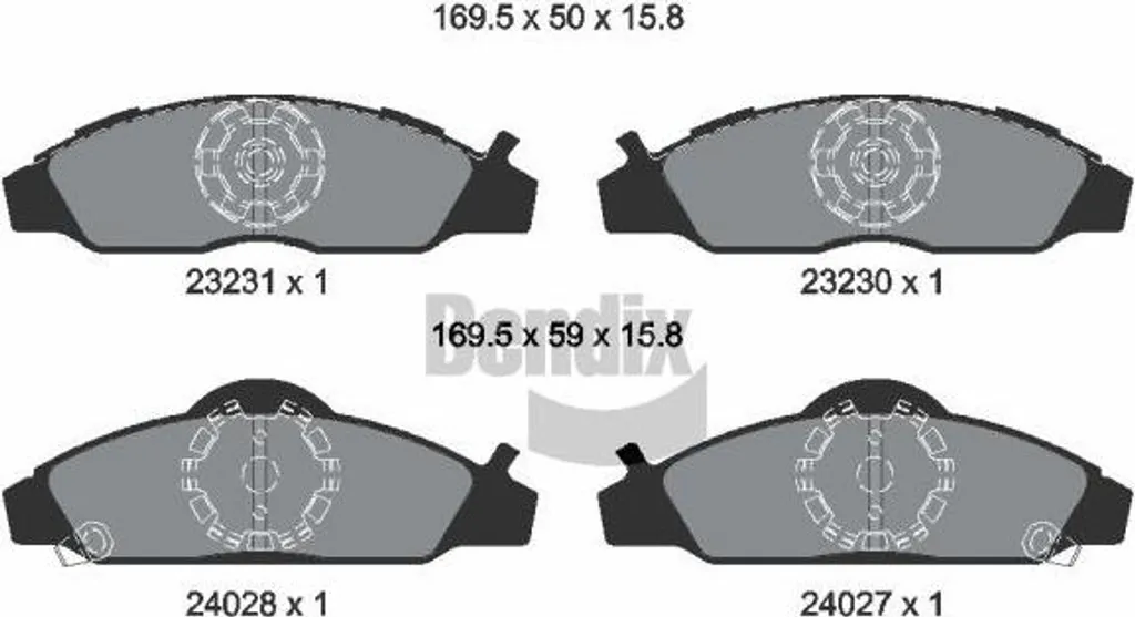 Plaquettes de Frein BENDIX BPD1948 Haute Résistance pour Korando