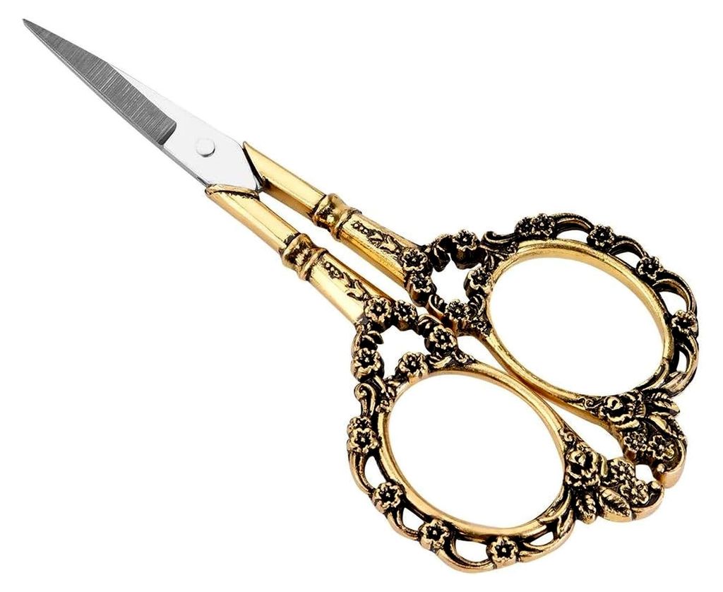Stickschere mit Vintage-Blumenmuster aus Edelstahl
