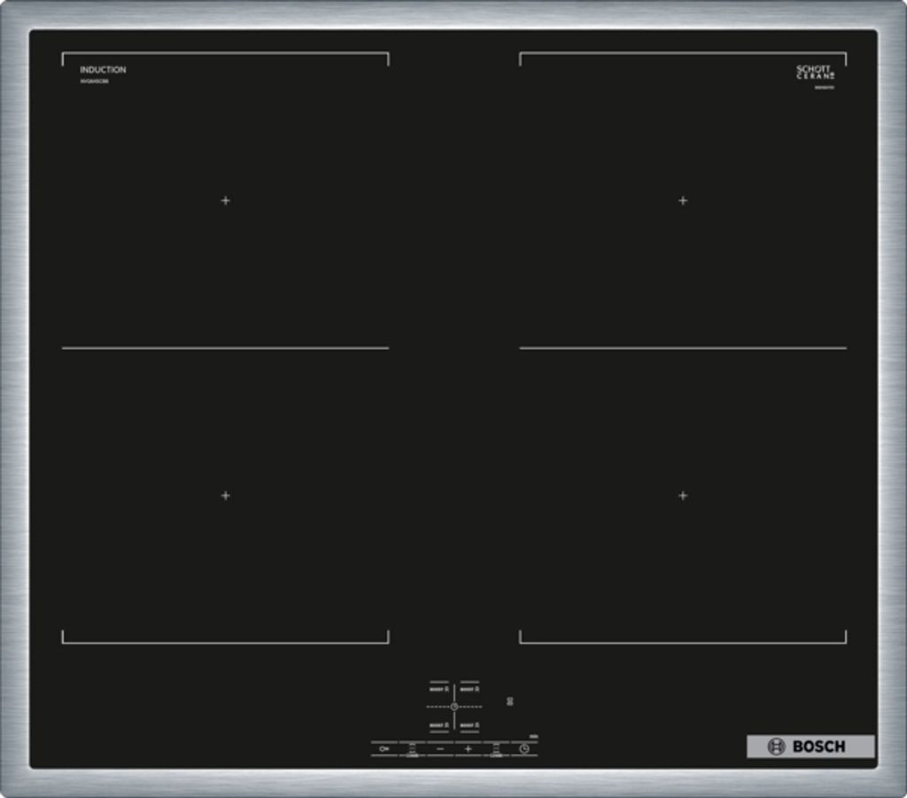 Bosch Serie 4, Induktionskochfeld, 60 cm, herdgesteuert, Schwarz, Mit Rahmen aufliegend NVQ645CB6E