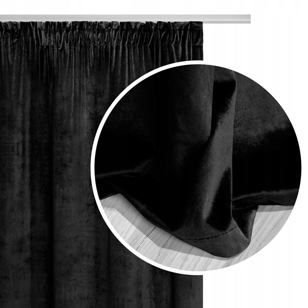 SIIN Rideau en velours Eckart noir 140 cm x 270 cm Image du produit 