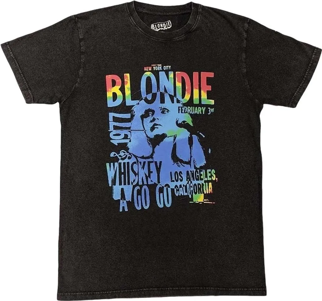 T-shirt Noir Blondie Whiskey A Go Go - Idéal pour Look Rock et Concerts