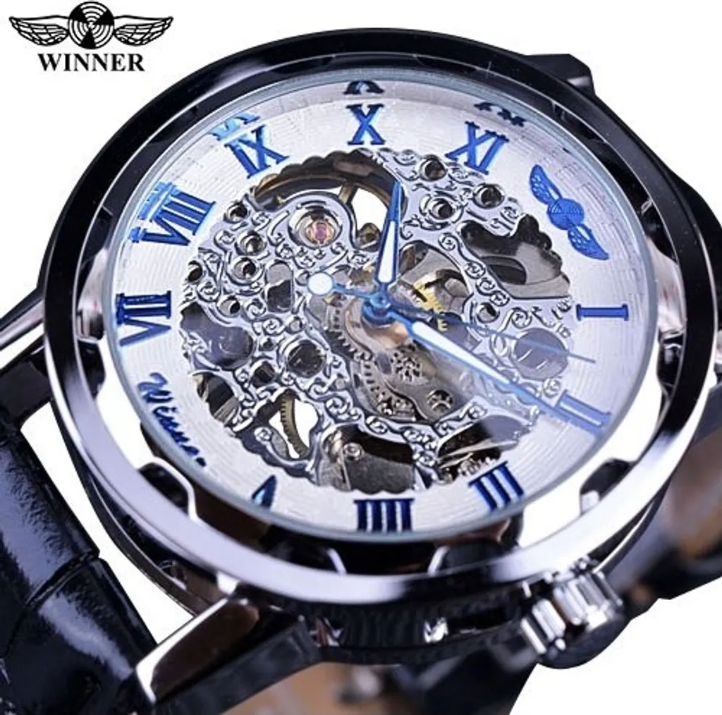 Orologio Uomo Winner Rey KP14454 Automatico - Eleganza Nero e Blu - 1