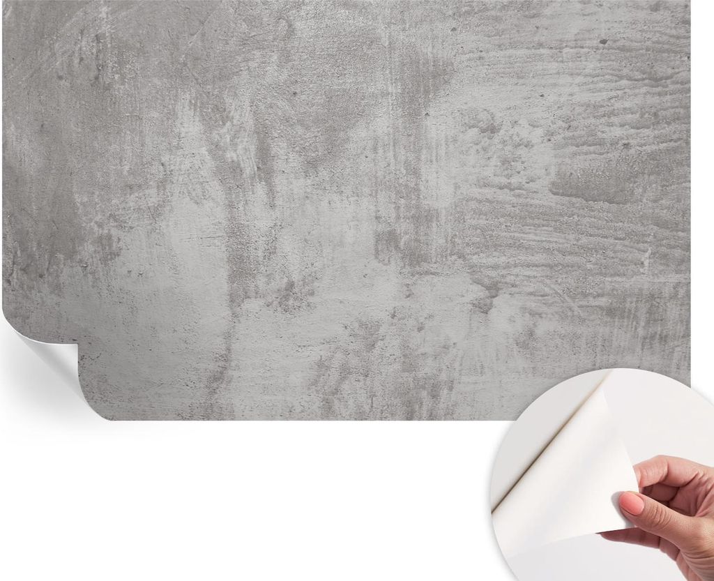 Selbstklebende Wandtapete - Dekorative Tapete für Wohnzimmer - Klebefolie für Wandbilder - Tapetenfolie für Wanddekoration - 416x254 - Rohbeton
