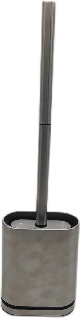 ovimar Toilettenbürste Omofyr | silber | Silikon Klobürste | WC Bürste mit Belüftung | Edelstahl | abnehmbare Tropfschale | nur 6cm breit| steh...