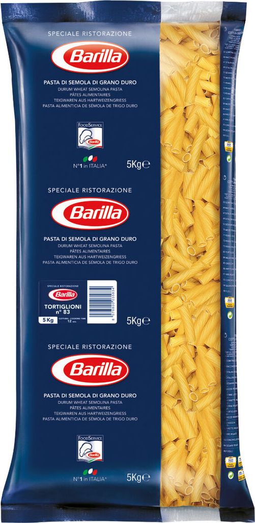 Barilla Tortiglioni Nr. 83 Großpackung 5 Kg. Produktbild 