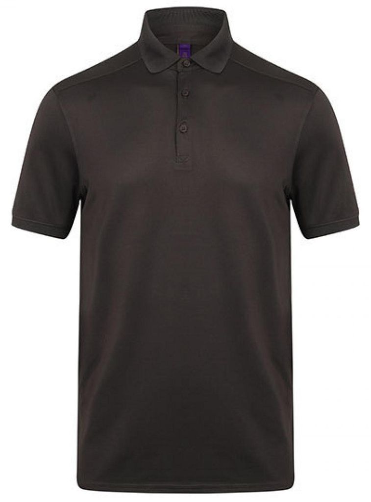 Henbury H460 | Herren Stretch Polo Shirt + Wick Finish - Farbe: Dark Grey (Solid) - Größe: XXL