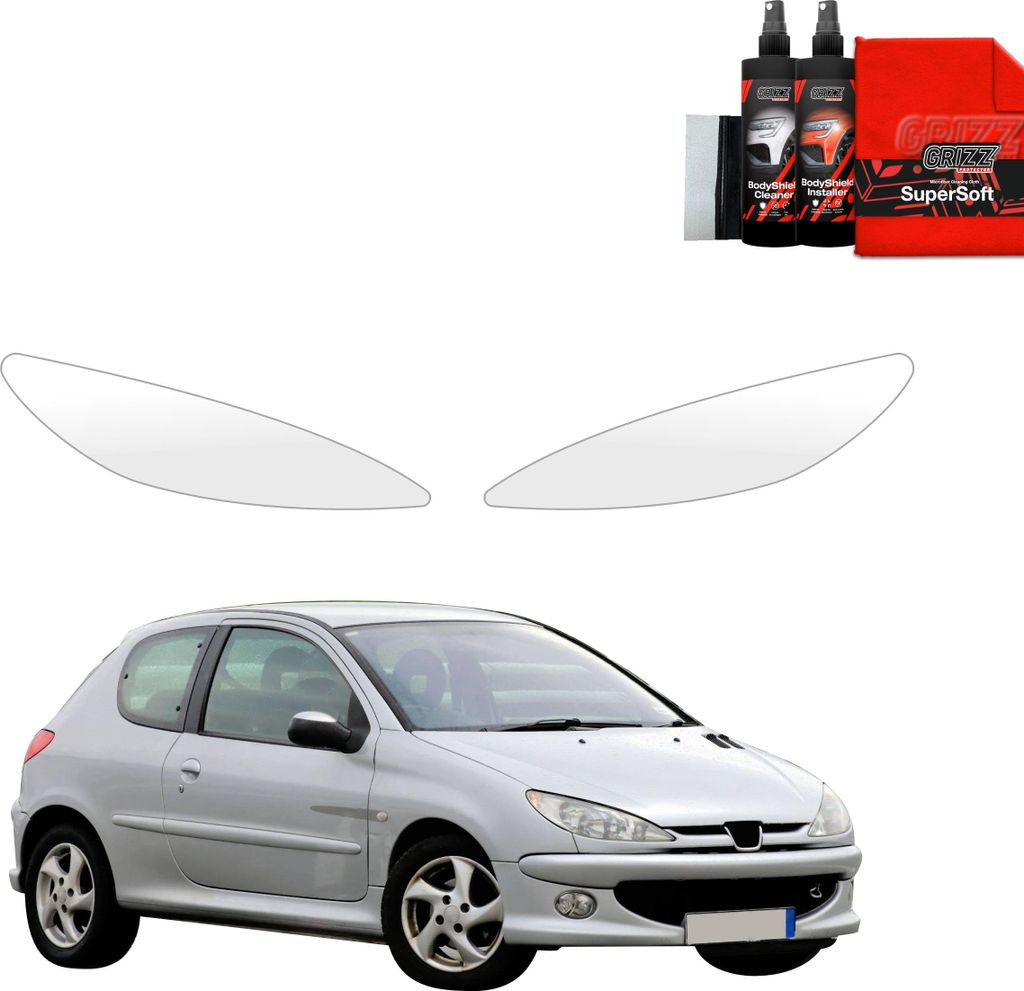 2in1 Schutzfolie für Scheinwerfer - Peugeot 206 (1998-2009) Grizz Protector