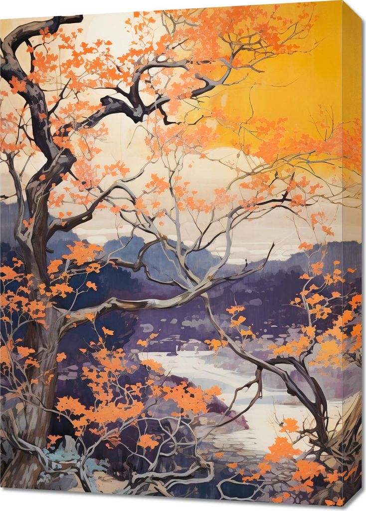 Bild 50x70cm Goldener Herbst am See