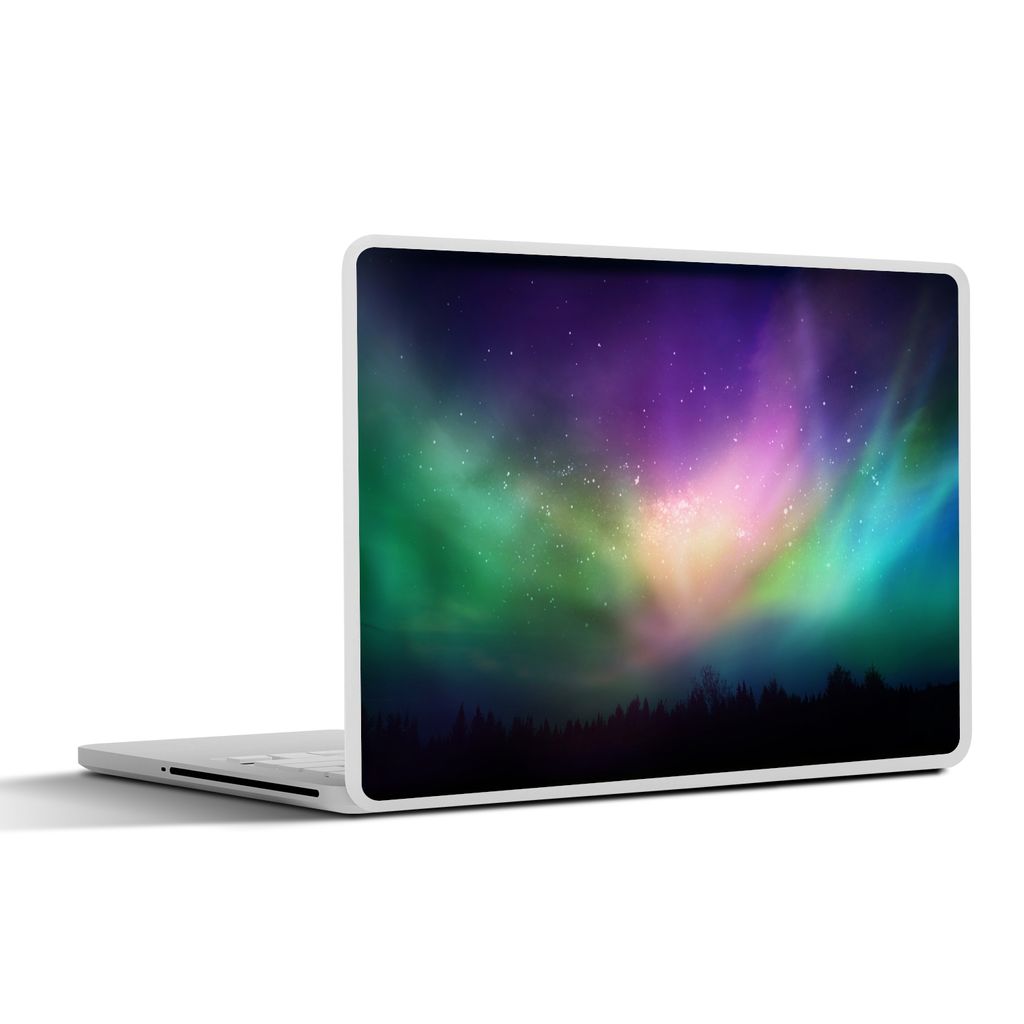 MuchoWow Laptop Aufkleber Sticker Cover Nordlichter - Himmel - Nacht 25x18 cm - Laptop-Deko