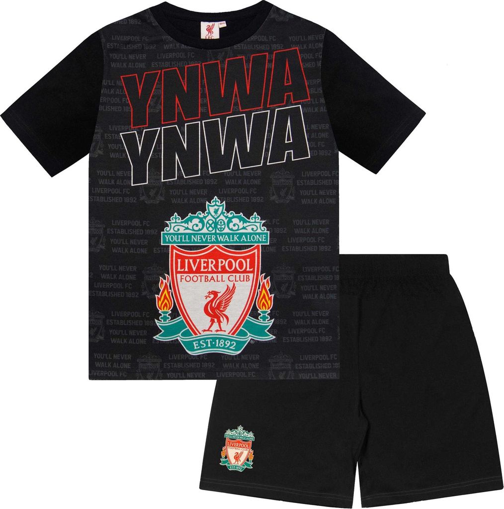 Liverpool FC - Schlafanzug mit Shorts für Jungen GF904 (110) (Schwarz)