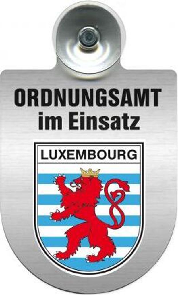 Einsatzschild Windschutzscheibe incl. Saugnapf - Ordnungsamt im Einsatz - 309400- incl. Regionen nach Wahl Color - Region Luxembourg