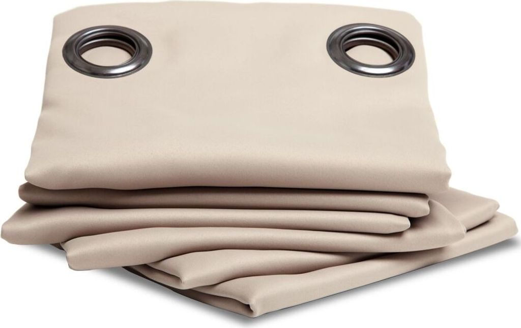 MOONDREAM ThermActiv Thermovorhang 2in1 | Isolierung Kälte+Hitze | Verdunkelung | Patentierte Technologie | Ösen | Beige MC634 | 140B x 300H cm