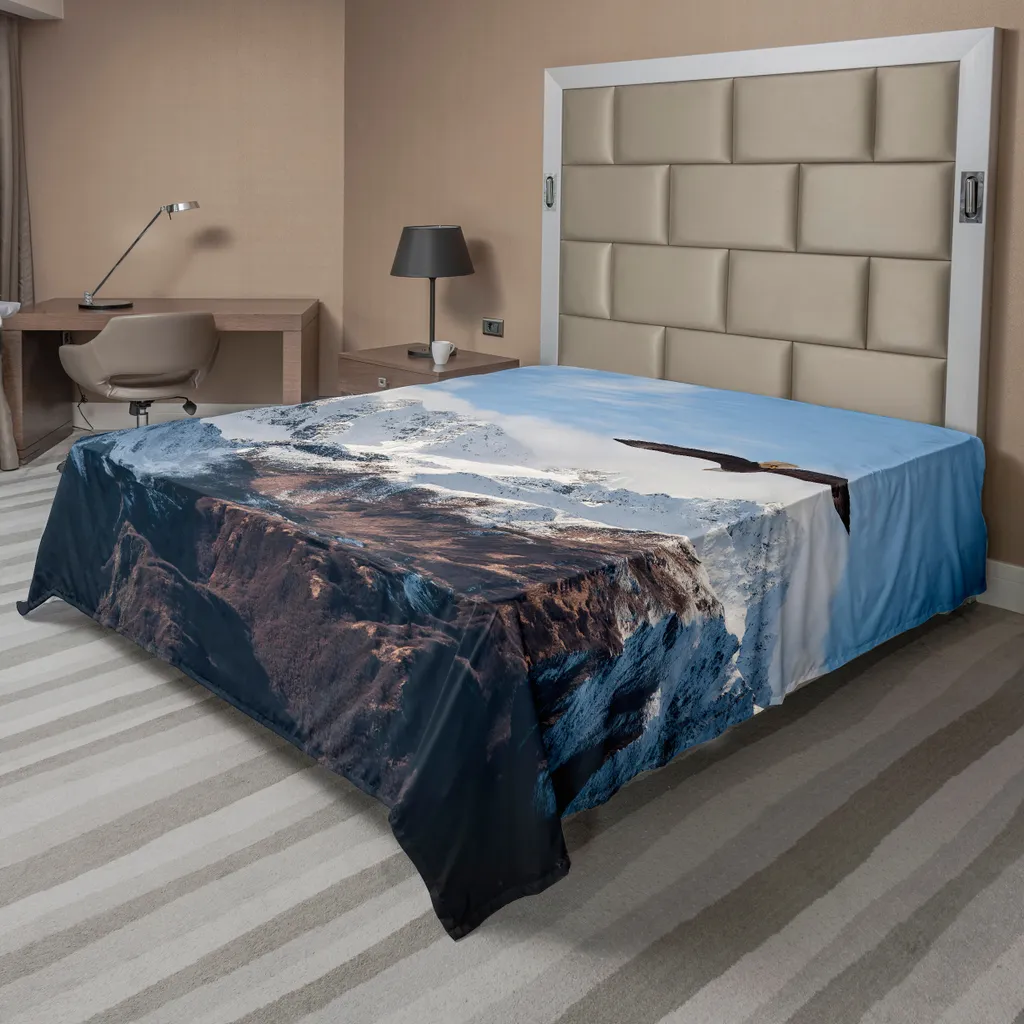Drap de lit grande taille pour chambre ambiance Montagne 260 cm