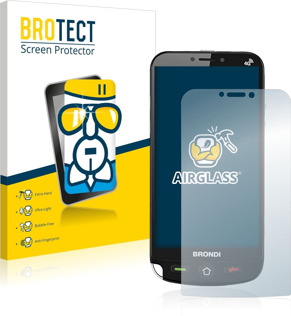 BROTECT Schutzglas für Brondi Amico Dual Sim Schutzfolie Panzer Folie Glas Display Schutz klar