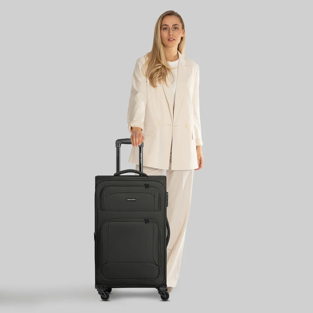 Valise extensible SMARTBOX Edition 04 trolley noir 4 roues 69cm