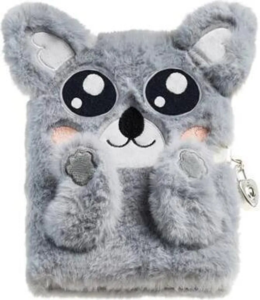 Agenda koala peluche APLI MR7494 gris : protégez vos notes avec style
