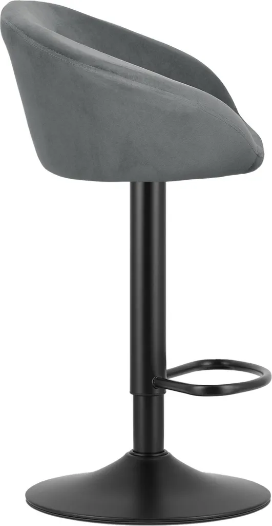 Set 2 Pouf Hocker Velluto Grigio e Metallo Nero - Stile Orientale - 7