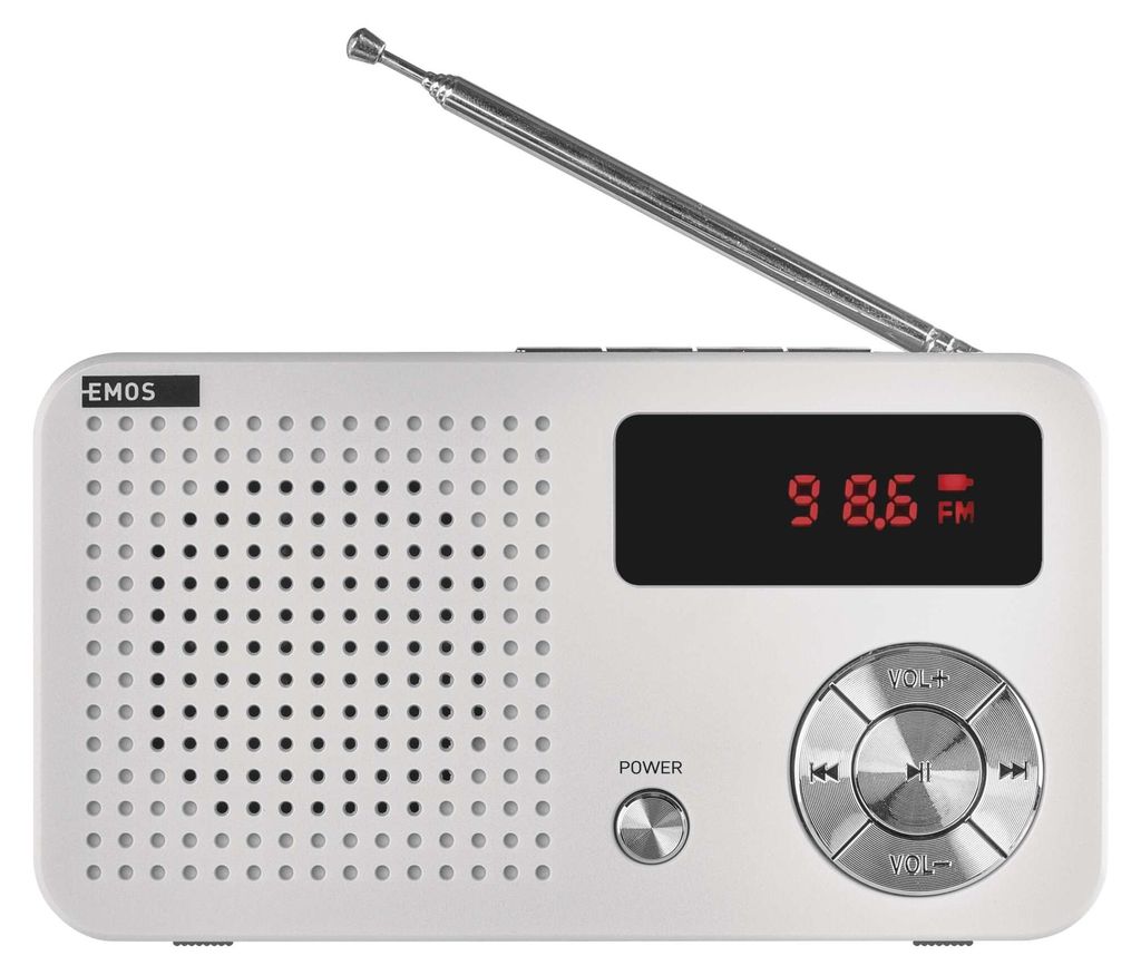 Emos E0086, portátil, FM, 88 - 108 MHz, 3 W, 80 dB, 5 cm Imagen del producto 