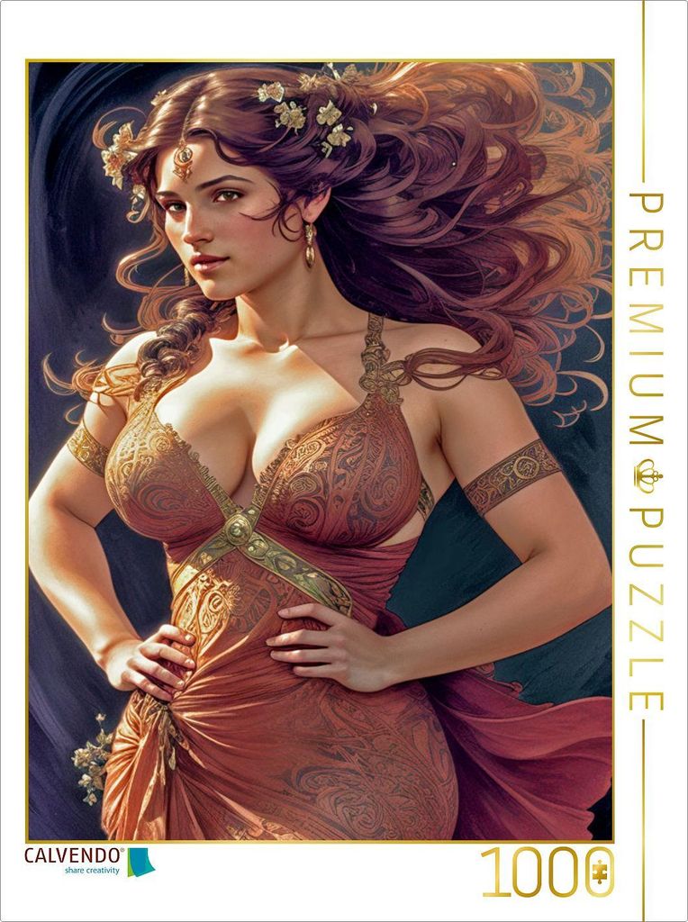 CALVENDO Puzzle Yolandas neues Kleid ist orientalisch und rot. | 1000 Teile Lege-Größe 64x48cm Foto-Puzzle für glückliche Stunden