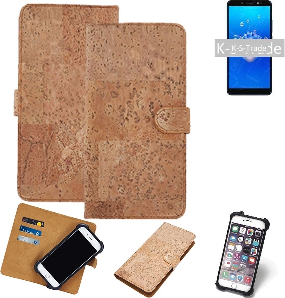 K-S-Trade Hülle kompatibel mit Allview Soul X6 Mini Kork Handyhülle Cover Schutzhülle TPU Case Bumper in Hellbraun, (1x)