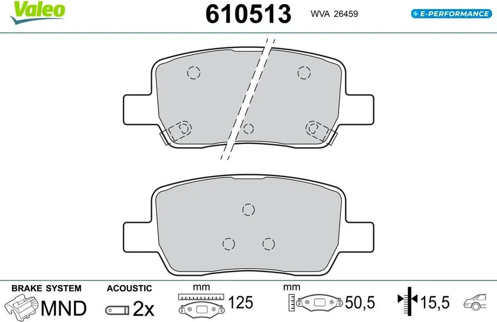 Plaquettes de frein arrière Valeo 610513 longévité thermique