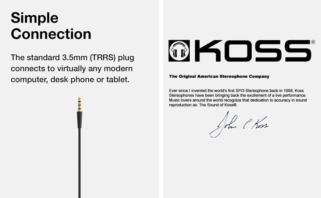 Koss CS95i Cuffie con Microfono Beige - Audio Professionale da Ufficio - 8