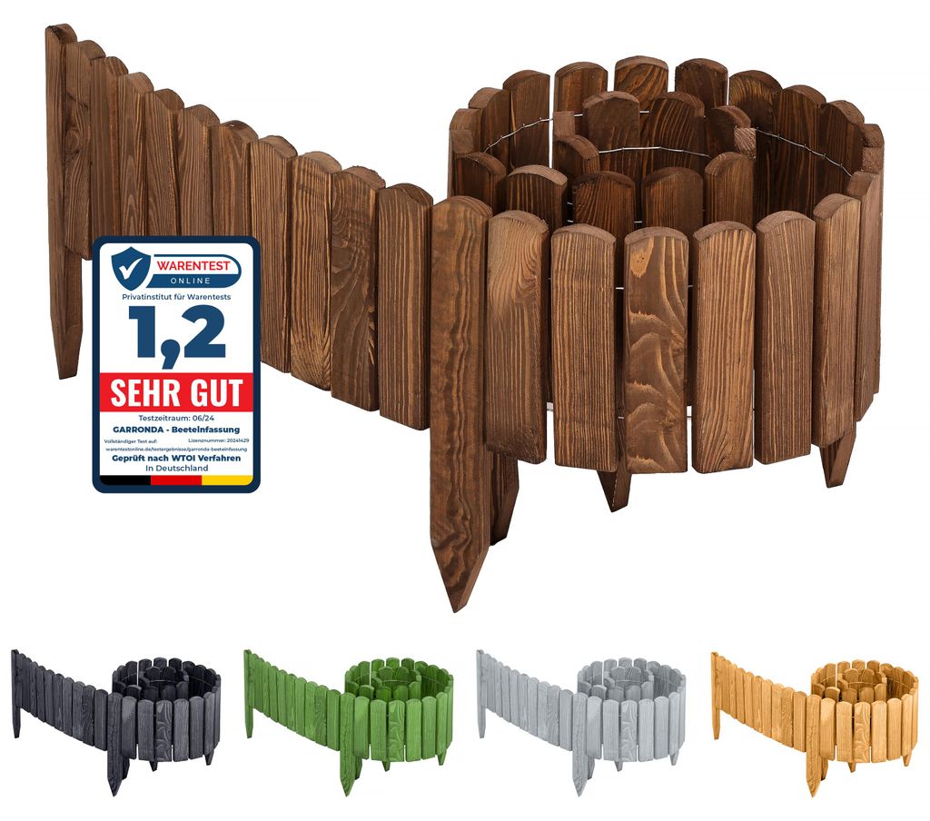 Garronda Beeteinfassung Holz Rollzaun Gartenzaun Produktbild 