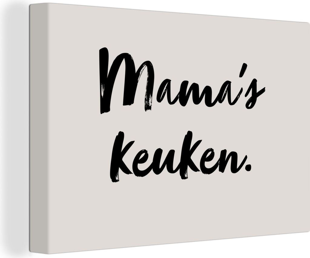 OneMillionCanvasses - Leinwandbilder - 150x100 cm, Zitat - Taupe - Mamas Küche, Wandbilder Kunstdruck Wanddekoration - Foto auf Leinwand - Gemä...