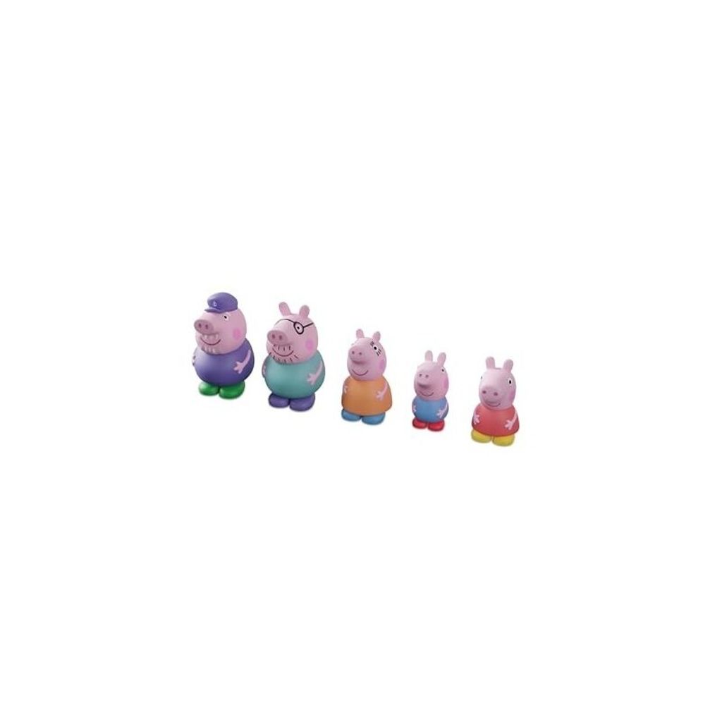 Peppa Pig – Set mit 5 Badefiguren Peppa Wutz – Wasser- und Badespielzeug – inklusive Mama, Papa, Opa, Schorsch und Peppa (DeQube 919D00048)