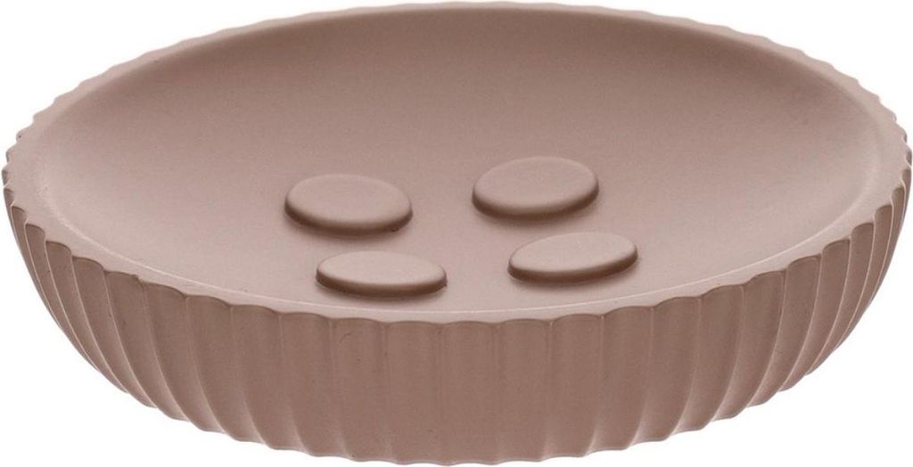 TENDANCE | Seifenschale - Seifenablage - 11x11x2cm - beige - aus Polymerharz - Seifenhalter - Badezimmer Bad Deko modern