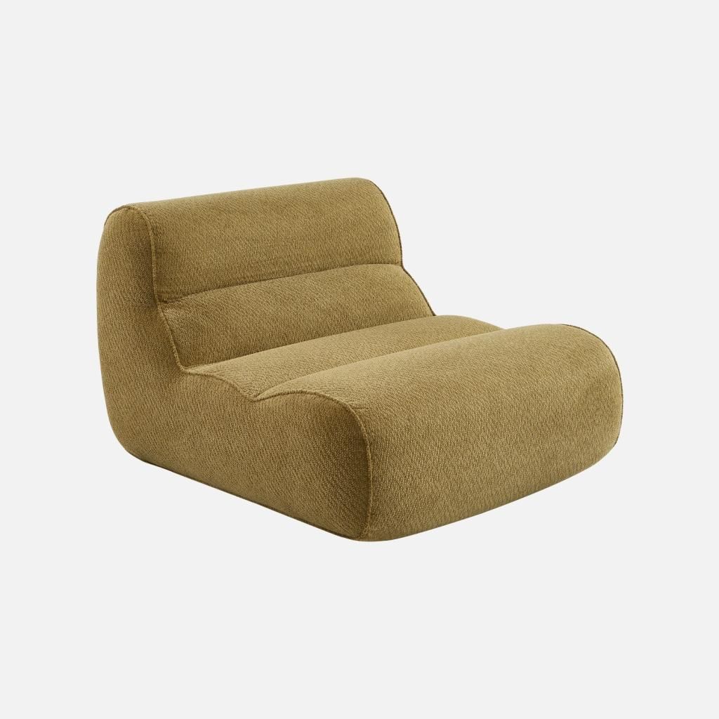sweeek - Sessel mit Chenille-Bezug 1-Sitzer - Olivgrün Produktbild 