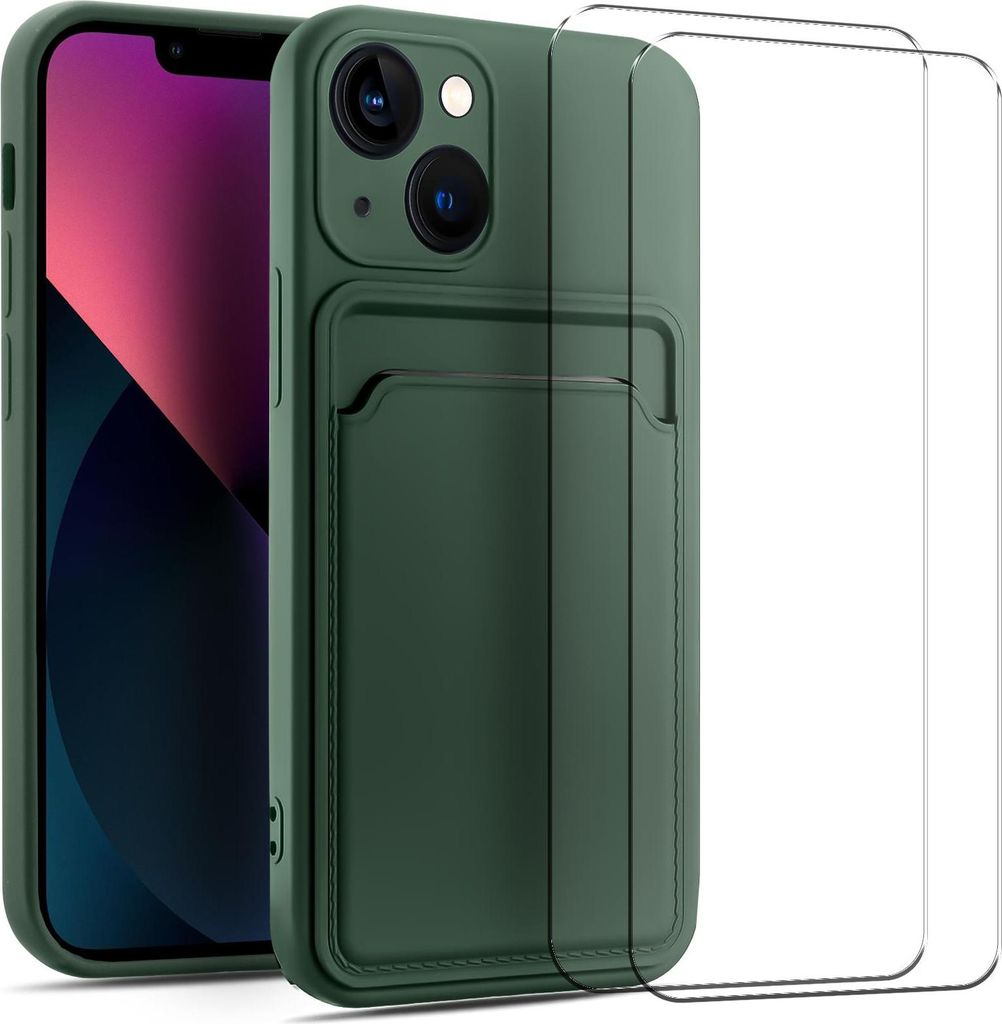 2in1 Schutz Cover Set für das Apple iPhone X / Xs besteht aus 2x 9H Glas Folie Display Schutzfolie und 1x Silikon Case Schutzhülle - Hülle in Grün