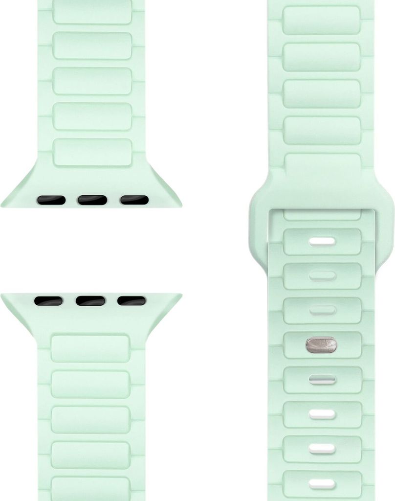 Pulse 3D Textur Armband für Apple Watch SE/10/9/8/7/6/5/4/3/2/1, Silikon Sportarmband, 38/40/41/42mm - Eisminze