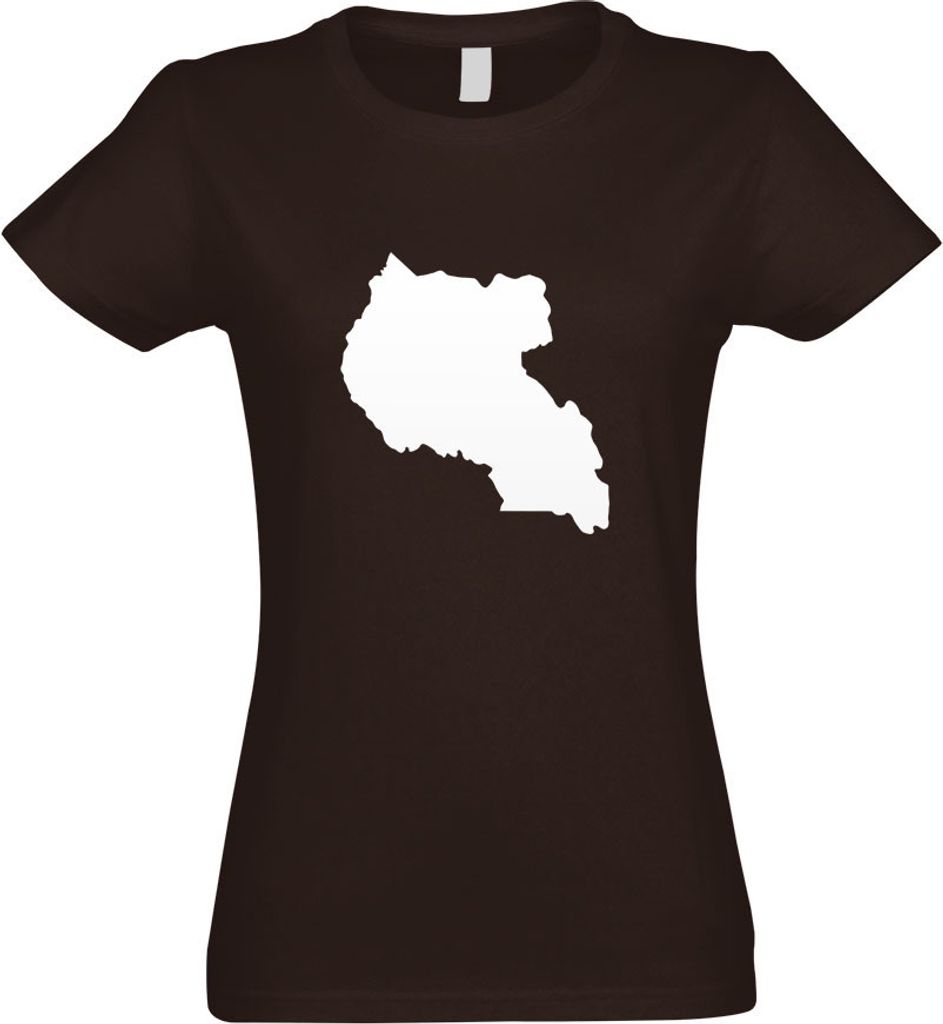 Kiwistar - T-Shirt tailliert - Damen - Chocolate - Uganda Umriss Kontur - mit Motiv Bedruckt - Funshirt Design - Sport - Freizeit - Damen - S