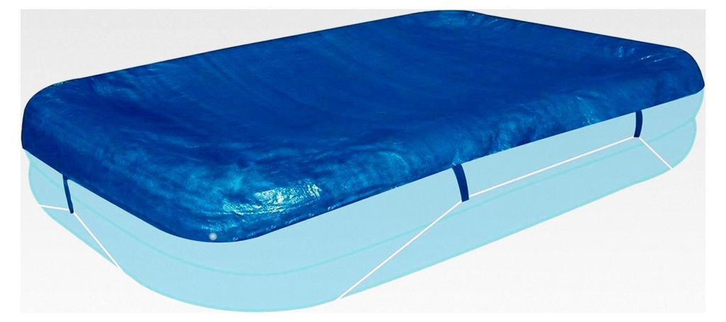 Rechteckige Poolabdeckung für Family Pool 262x175 cm - mit Fixierseil - 110 g/m² PE - Wasserdicht - UV-stabil