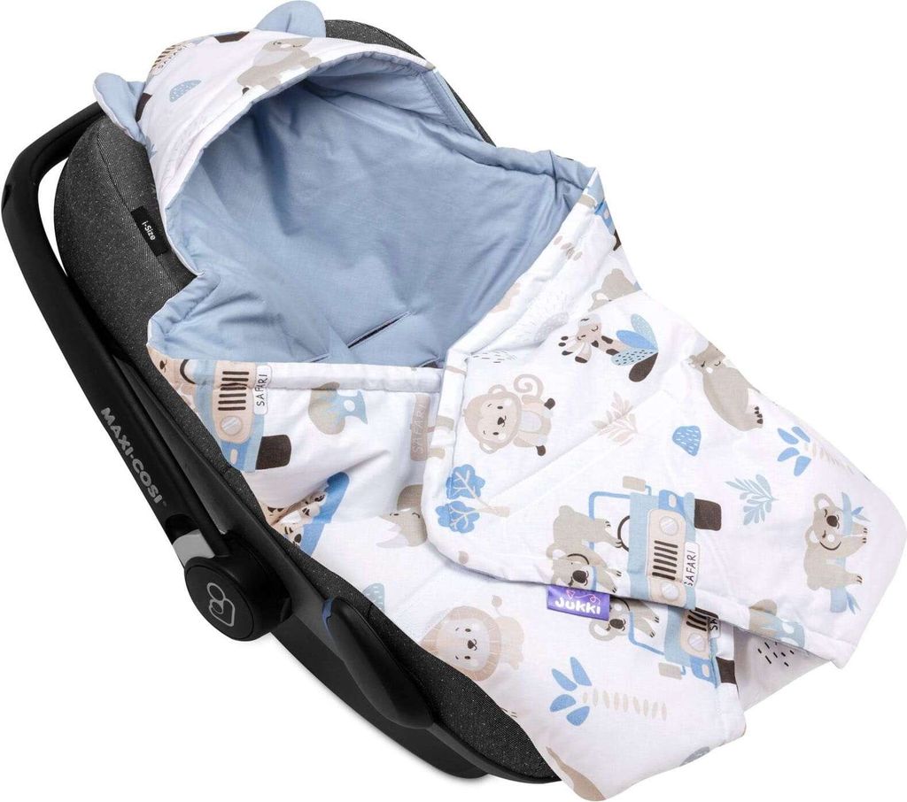 Blue Safari Decke für Kindersitz JUKKI 100% Baumwolle Produktbild 