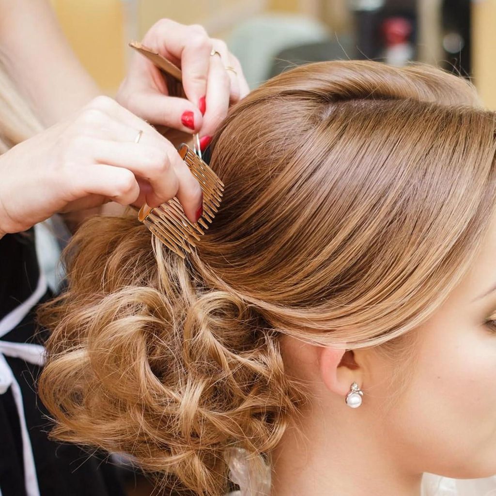 12 Stück Seitenkämme im Vintage-Stil - Dekorative Haaraccessoires für Frauen mit langen lockigen Haaren - 14 Zähne Clips und Pins - Kunststoff ...