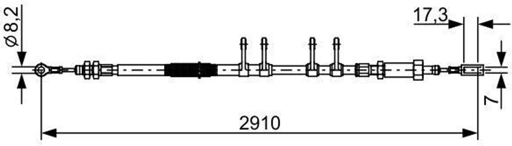 BOSCH 1 987 482 447 - OE 4746 28 Handbremsseil für Jumper, Ducato, Boxer