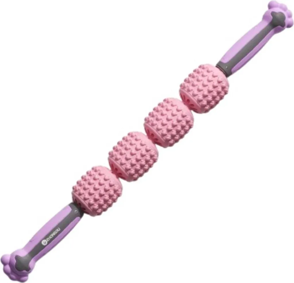 INF Roller Muscolare 4 Sfere 57cm Rosa - Massaggio Casa e Palestra