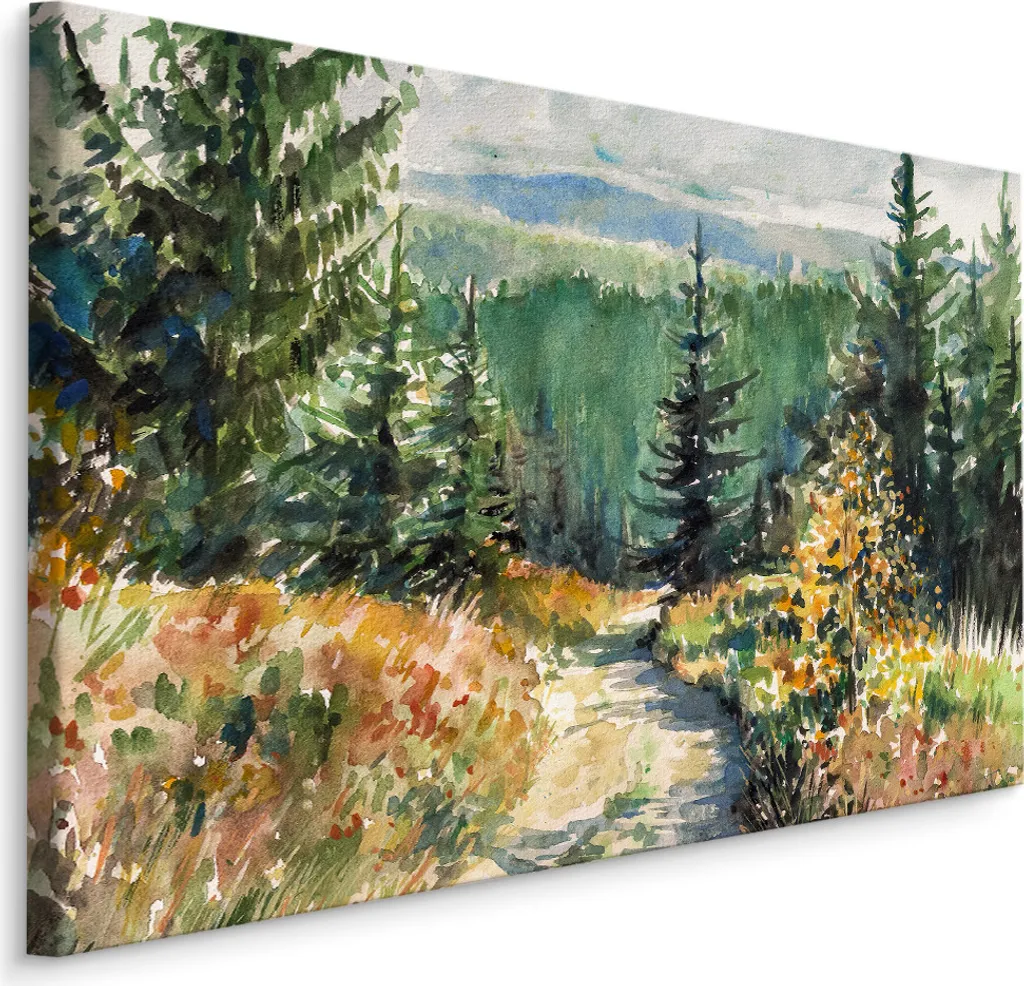 Quadro su Tela Bosco e Montagne 70x50 cm - Stampa d'Arte SCREEN PICTURE