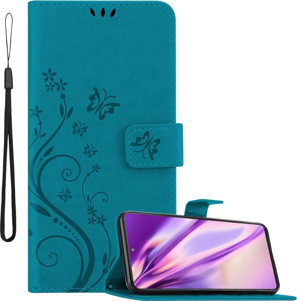 Custodia Motorola Edge S Pro Cadorabo Fiori Blu - Chic & Safe Design