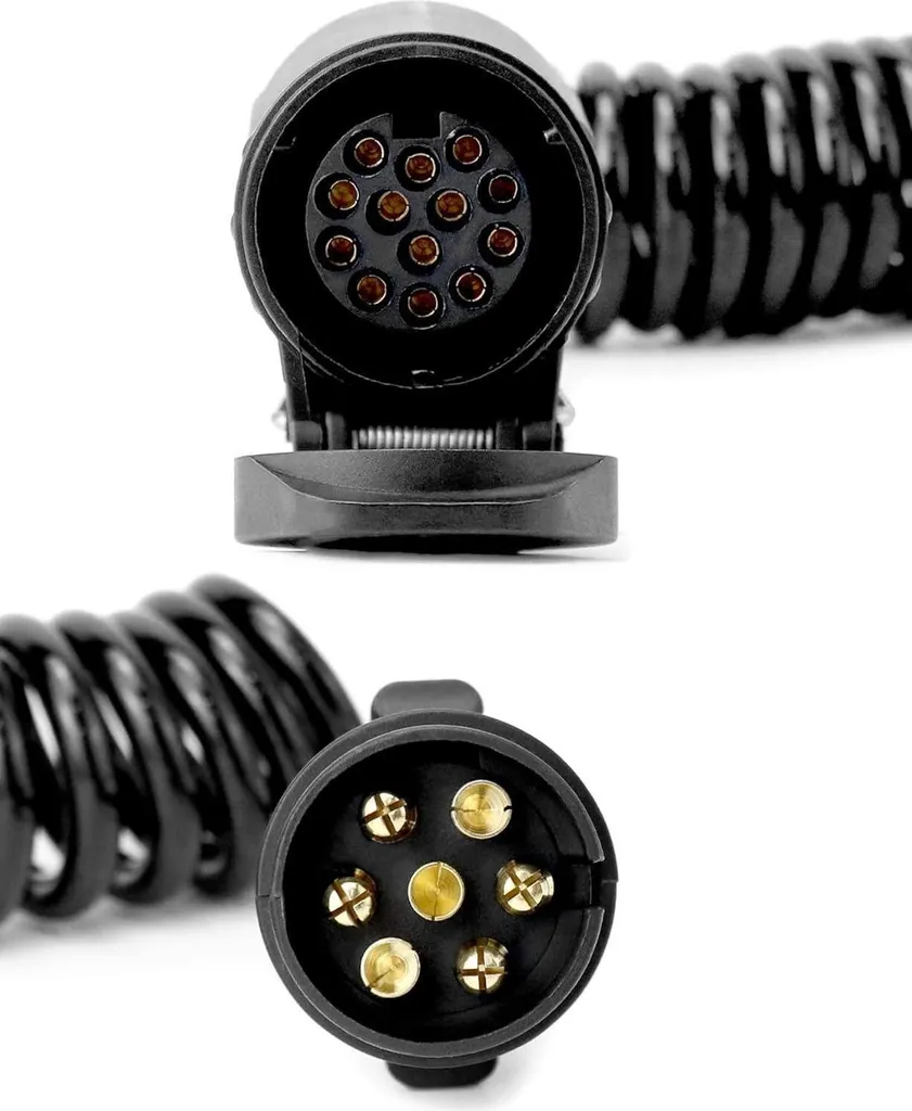 QWORK 2M cavo adattatore rimorchio da 7 a 13 pin 12V caravan trattore barca rimorchio - 3