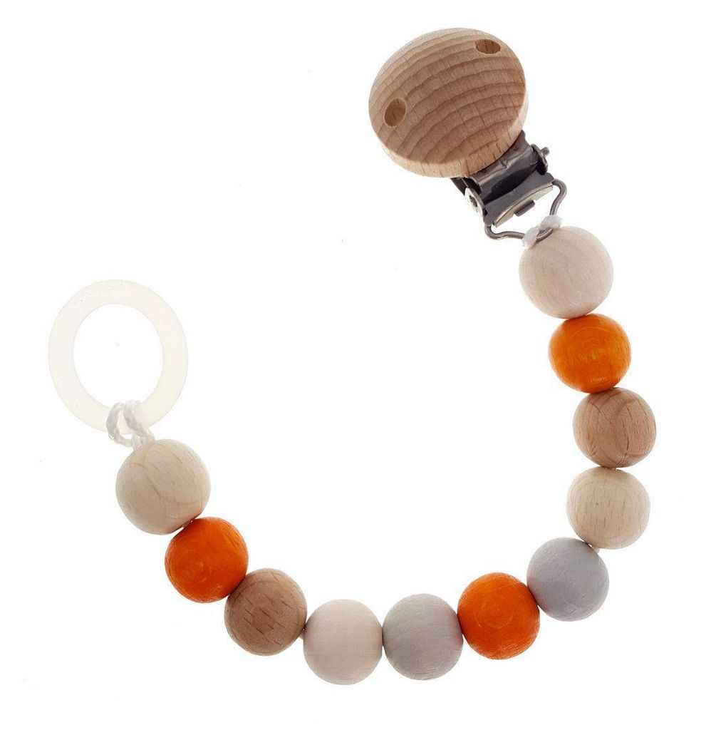 Babyspielzeug Schnullerkette natur orange BxLxH 30x21x210mm NEU