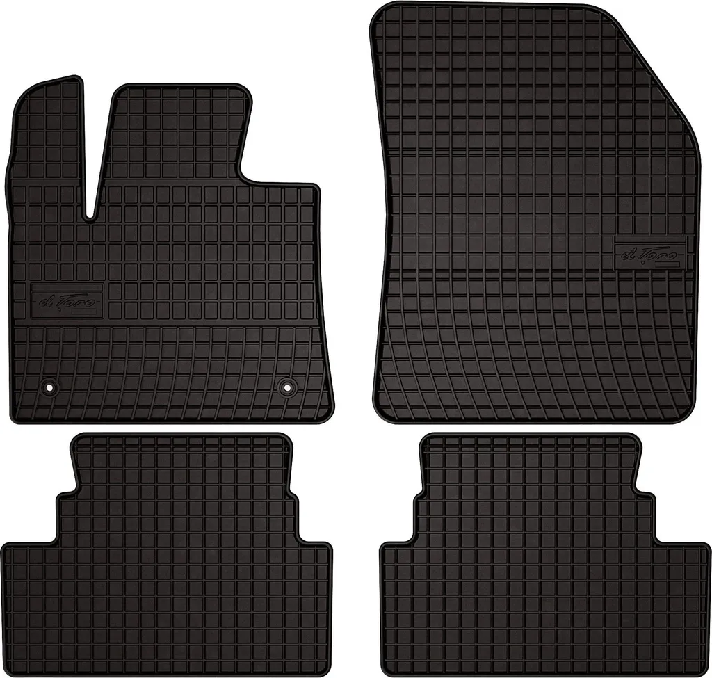 Tappetini auto in gomma adatto per Opel Grandland I X (2017-2024, crossover) neri, set 4 pz, con fissaggi