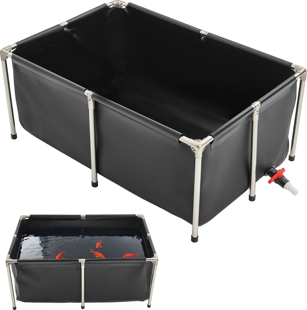 VEVOR Fischteich aus Segeltuch, 480 L Fischtank, faltbares Produktbild 